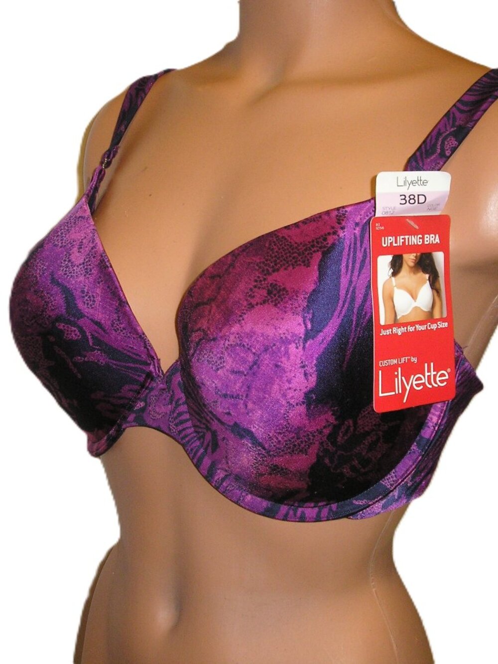 Lilyette Uplifting Padded Underwire Bra Lingerie, 38D NEW NWT